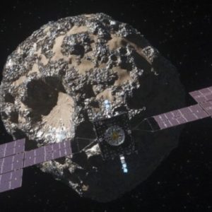 Ars zwiedza czysty pokój krążącego wokół asteroidy statku kosmicznego Psyche w JPL