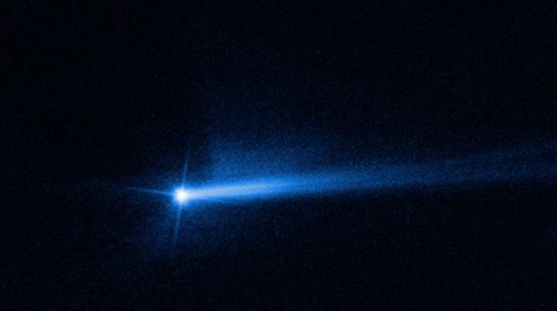 Hubble pokazuje widok podwójnego warkocza stworzonego przez misję zderzenia asteroidy