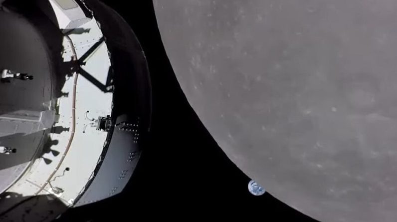 Orion rejestruje zapierające dech w piersiach widoki podczas najbliższego przelotu do Księżyca
